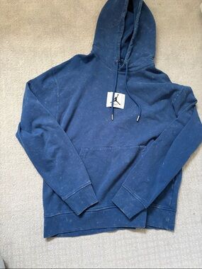 Jordan Navy Blue Pullover Hoodie with Jumpman Patch